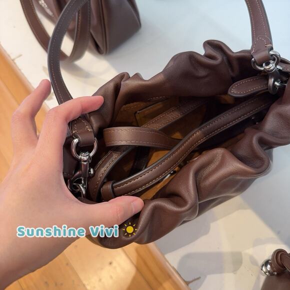 NWT Coach Faye Shoulder Bag CV529 Leather Wear 3 Ways Silver/Maple - Picture 5 of 12